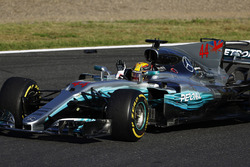 Lewis Hamilton, Mercedes AMG F1 W08, na de overwinning