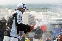 Sergio Pérez, Sahara Force India F1 celebra su tercera posición con el equipo