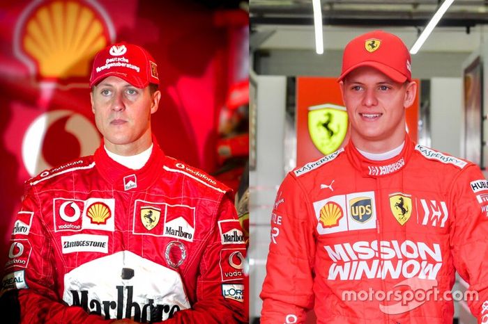 Michael Schumacher 2004, Mick Schumacher 2019, Ferrari