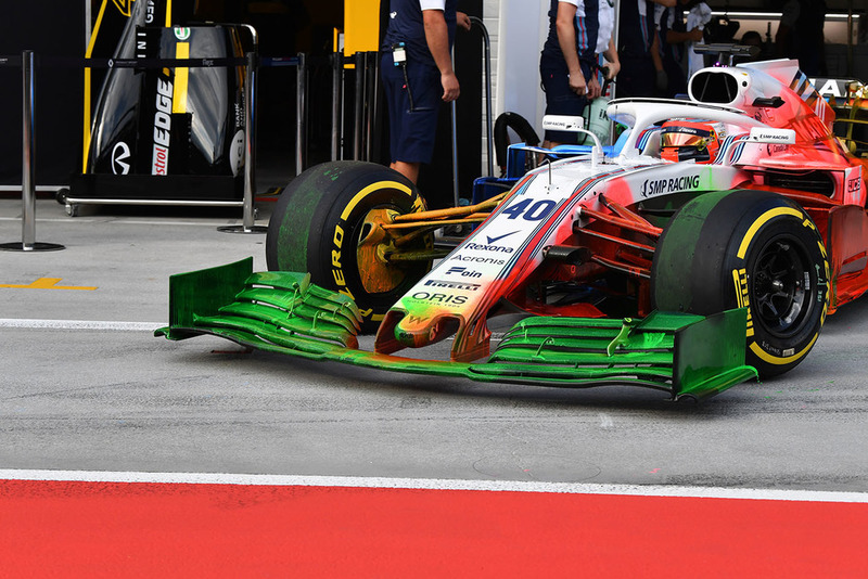 Robert Kubica, Williams FW41, con parafina en todo el coche