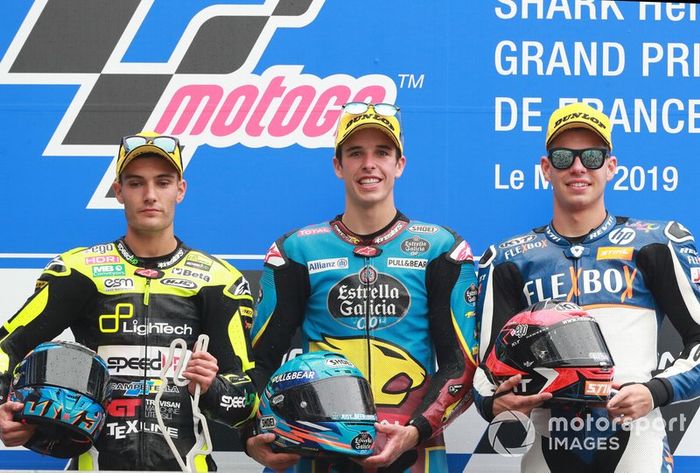 Podio: 1º Alex Marquez, 2º Jorge Navarro, 3º Augusto Fernandez