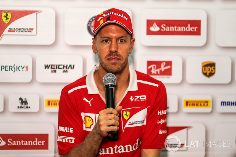 Sebastian Vettel, Ferrari in the Press Conference