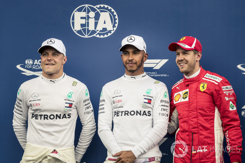Valtteri Bottas, Mercedes-AMG F1, Lewis Hamilton, Mercedes-AMG F1 y Sebastian Vettel, Ferrari
