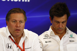 Zak Brown, Executive Director, McLaren Technology Group, Toto Wolff, Executive Director Mercedes AMG F1, in the Team Principals Press Conference