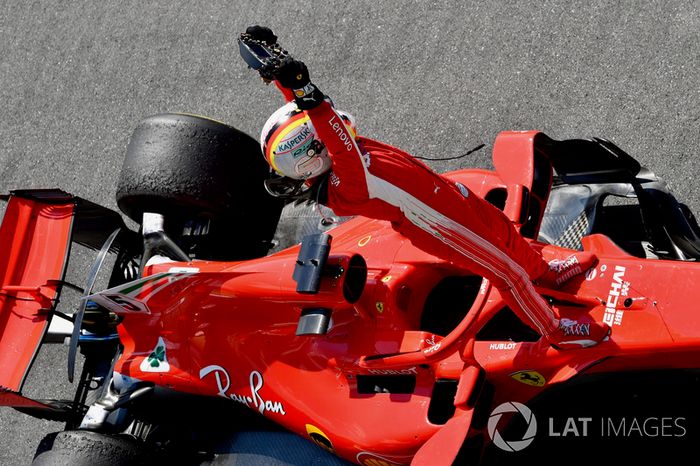 El ganador: Sebastian Vettel, Ferrari 