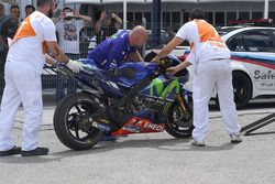 Moto de Maverick Viñales, Yamaha Factory Racing después de su accidente