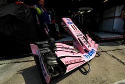 The nose and front wing detail of Sergio Perez, Sahara Force India VJM10