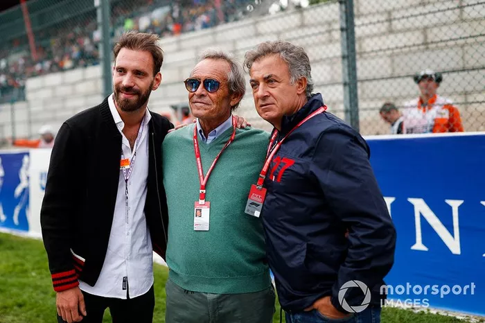 Jean-Eric Vergne with racing legends Jacky Ickx and Jean Alesi