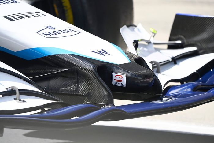 Detalle del frente del Williams FW43B 