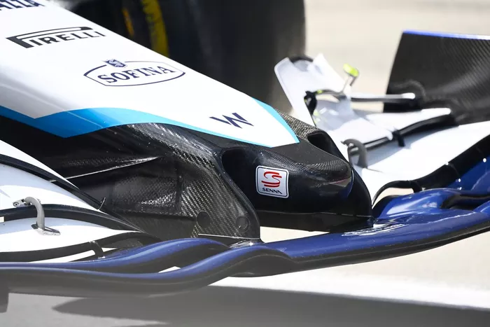 Detalle del frente del Williams FW43B 