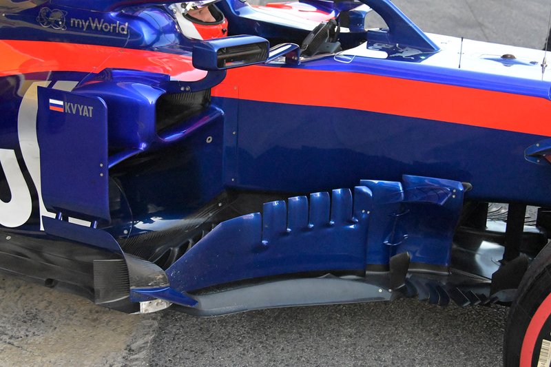 Les pontons de la voiture de Daniil Kvyat, Toro Roso STR14