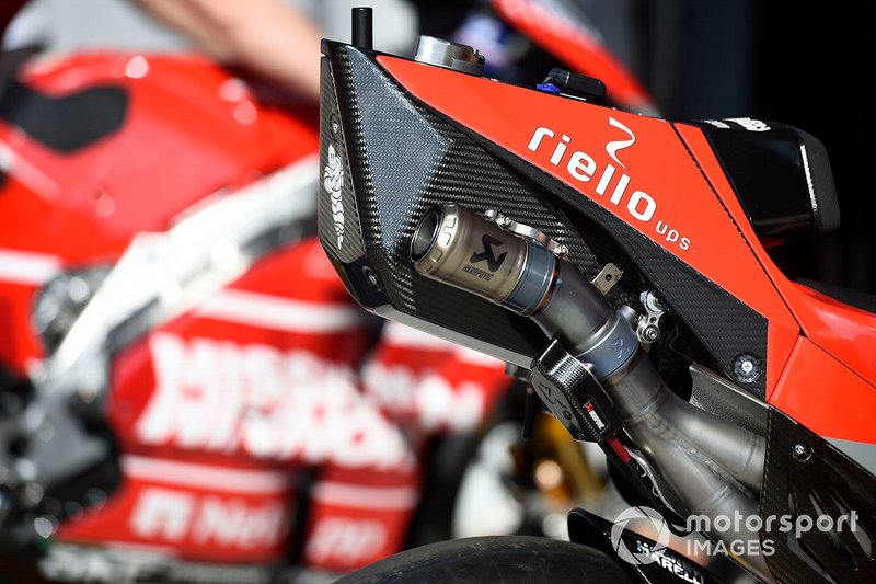 Dettaglio della moto del team Ducati