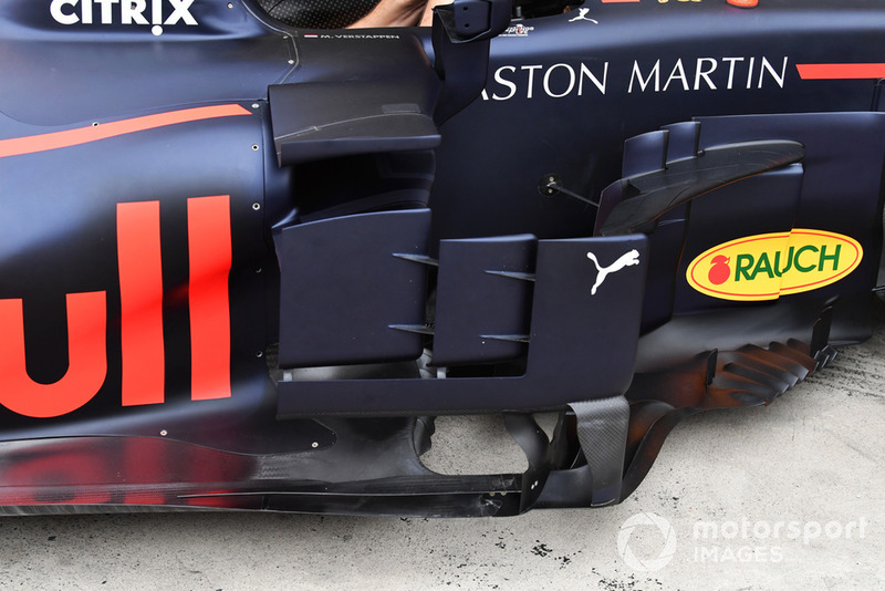 Vue détaillée d'un déflecteur de Red Bull Racing RB14