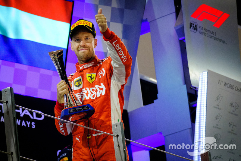 Sebastian Vettel, Ferrari celebrates his victory