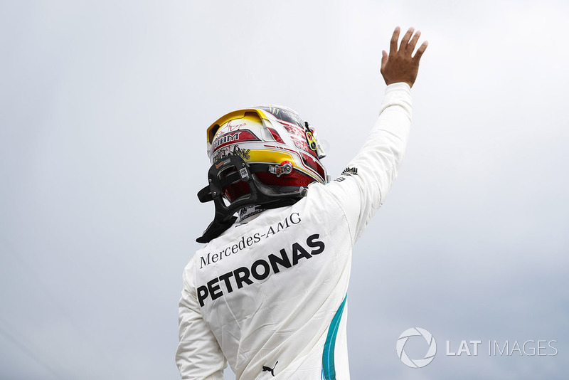 Lewis Hamilton, Mercedes AMG F1, après avoir signé la pole position