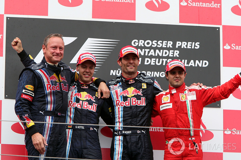 2009: 1. Mark Webber, 2. Sebastian Vettel, 3. Felipe Massa