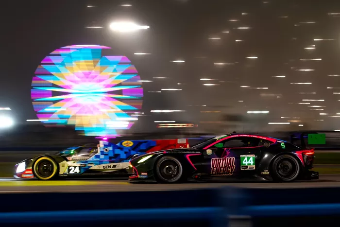  John Potter Spencer Pumpelly Nicki Thiim Madison Snow, driver of the #44 Aston Martin Vantage GT3 Evo during the IMSA Rolex 24