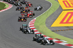 Nico Rosberg, Mercedes AMG F1 W07 Hybrid leads team mate Lewis Hamilton, Mercedes AMG F1 W07 Hybrid