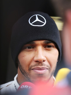 Lewis Hamilton, Mercedes AMG F1 Team im Gespräch mit der Presse