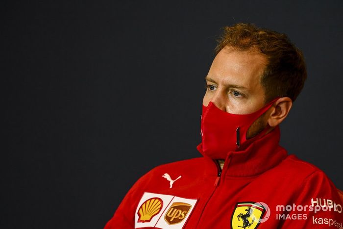 Sebastian Vettel, Ferrari en la conferencia de prensa