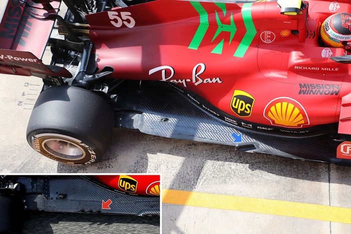 Detalle del suelo del Ferrari SF21