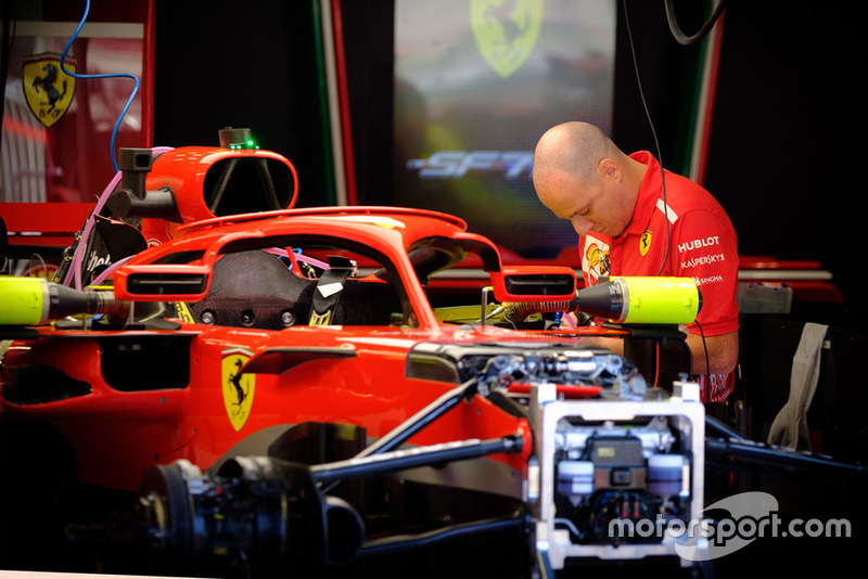 Ferrari SF71H in the garage