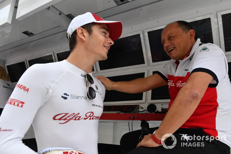 Charles Leclerc, Sauber and Frederic Vasseur, Sauber, Team Principal
