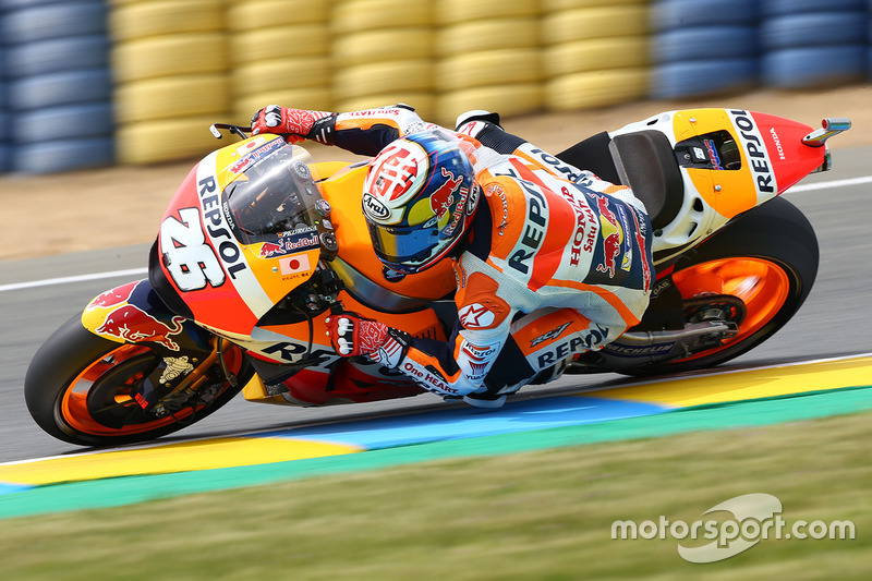 Dani Pedrosa pouco antes de cair também