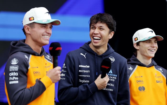 Lando Norris, McLaren, Oscar Piastri, McLaren, Alexander Albon, Williams