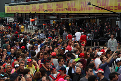 Fans in pit lane
