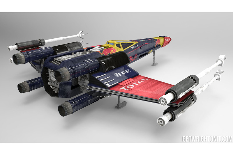 X-Wing Star Wars у кольорах Red Bull