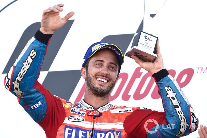 Podium: race winner Andrea Dovizioso, Ducati Team