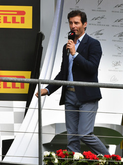 Mark Webber, on the podium