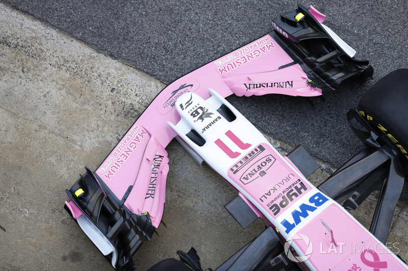 El morro y alerón delantero del nuevo Sahara Force India VJM11