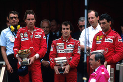 Podium: race winner Alain Prost, McLaren, second place Gerhard Berger, Ferrari, third place Michele Alboreto, Ferrari