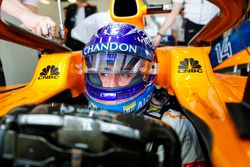 Fernando Alonso, McLaren, in his cockpit