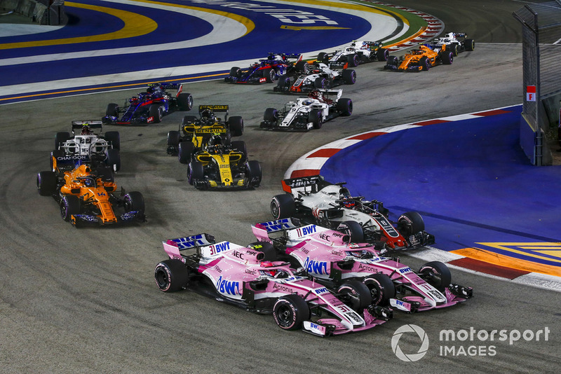 Force India teammates collide once again