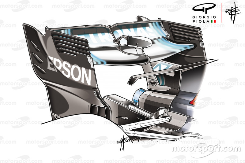 Mercedes F1 AMG W09 rear wing Azerbaijan GP