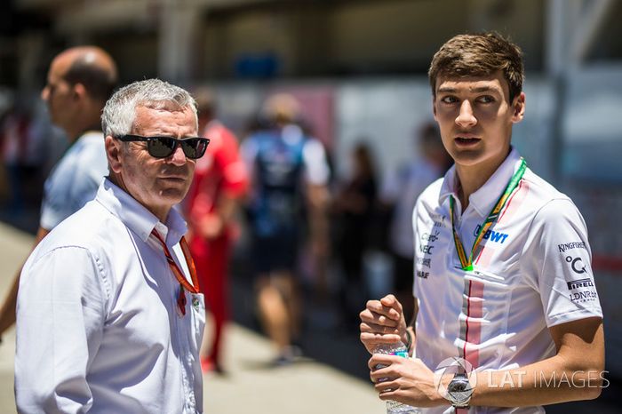 Derek Warwick, BRDC President and George Russell, Sahara Force India
