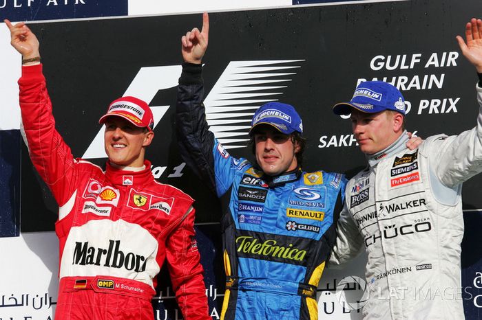 Podio: 1. Fernando Alonso, 2. Michael Schumacher, 3. Kimi Raikkonen