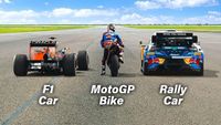 Salida de un F1 vs MotoGP vs Rally vs Ford SuperVan 4.2: ¿Quién gana?