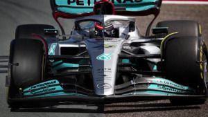 Mercedes W13 podczas testów F1 w Bahrajnie