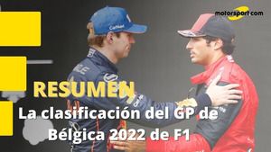 Resumen de la clasificación con pole position de Carlos Sainz en el GP de Bélgica 2022 de F1