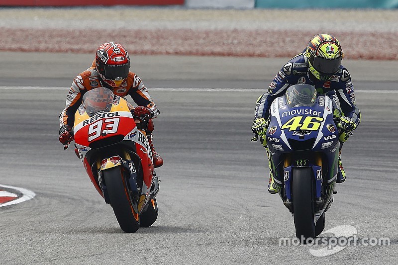 Valentino Rossi, Yamaha Factory Racing and Marc Marquez, Repsol Honda Team