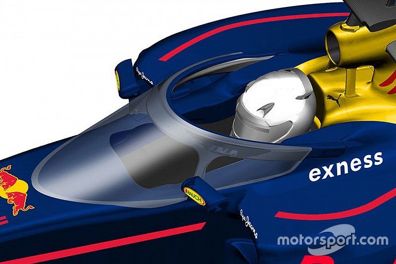 Un posible diseño futuro de un Aeroscreen semicerrado por Red Bull