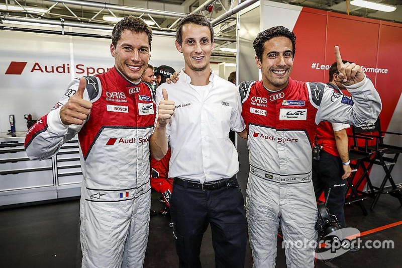 Polesitters #8 Audi Sport Team Joest Audi R18 e-tron quattro: Lucas di Grassi, Loic Duval, Oliver Ja