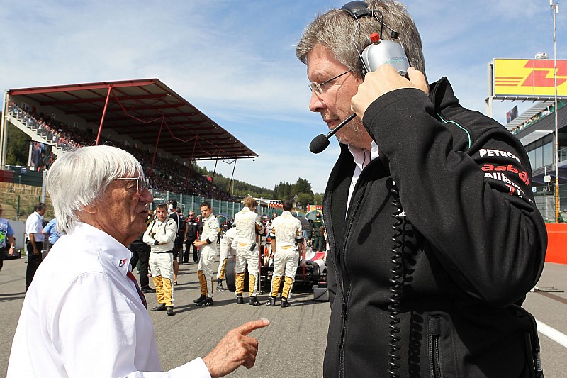 Bernie Ecclestone y Ross Brawn, Mercedes GP, director t&eacute;cnico