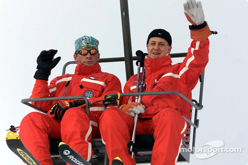 Michael Schumacher durante el día de ski