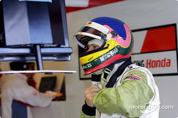 Jacques Villeneuve getting ready for practice