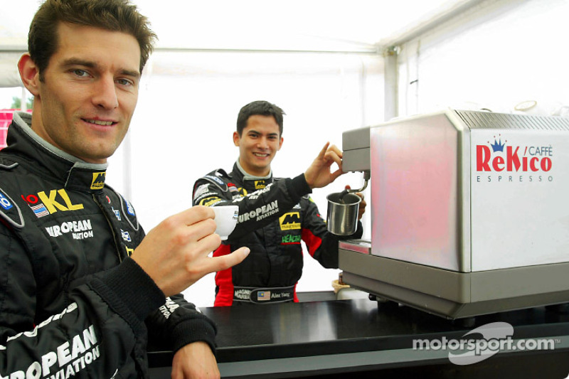 Morning coffee for Alex Yoong and Mark Webber